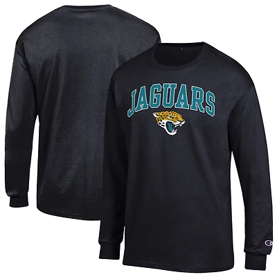 Men's Champion Black Jacksonville Jaguars Arch Over Logo Long Sleeve T-Shirt