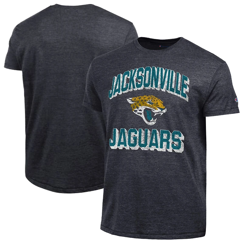 T-shirt Champion pour homme, noir chiné, Jacksonville Jaguars Ultimate Tri-Blend