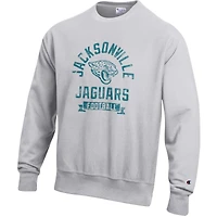 Men's Champion  Heather Gray Jacksonville Jaguars Reverse Weave Fleece Pullover Sweatshirt