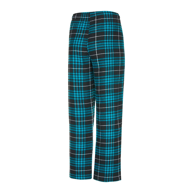 Ensemble de nuit Concepts Sport noir/bleu sarcelle pour homme, haut et pantalon en flanelle Vector des Jaguars Jacksonville