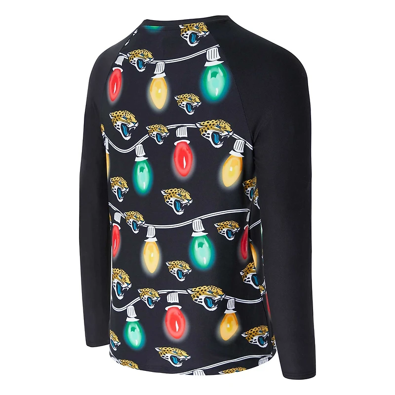 Ensemble haut à manches longues et pantalon en tricot Garland Raglan noir Jacksonville Jaguars Concepts Sport pour homme