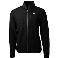 Veste polaire entièrement zippée Cascade Eco Sherpa pour homme, noire, de coupe Cutter & Buck, des Jaguars Jacksonville, grande taille