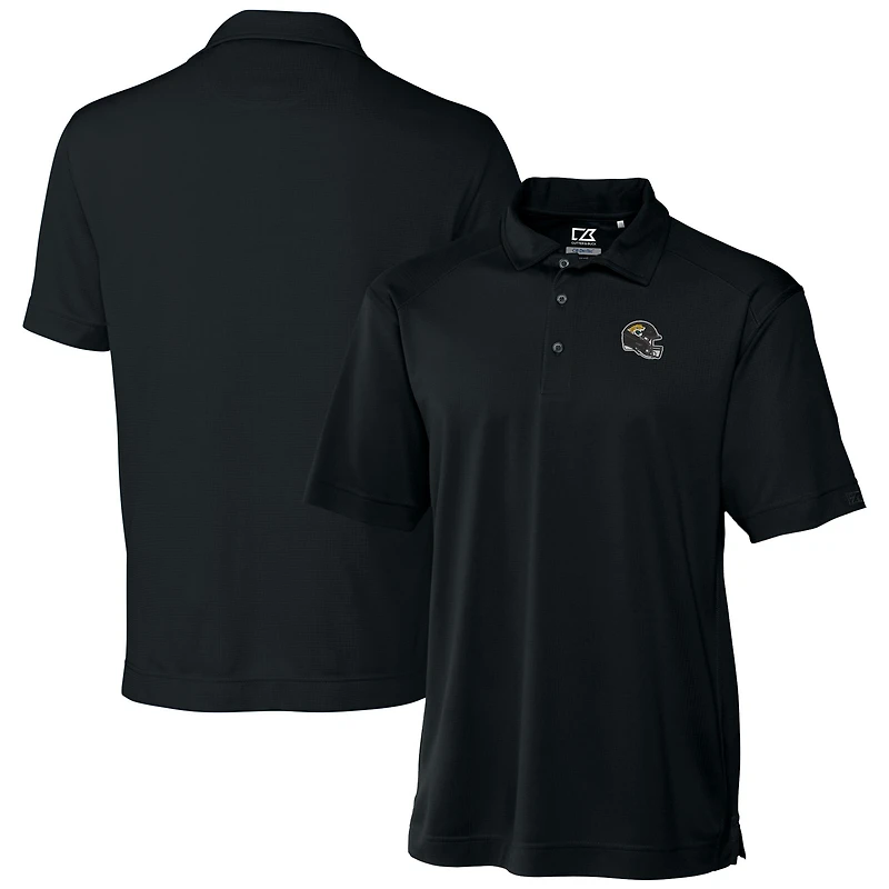 Polo texturé uni noir Cutter & Buck Jacksonville Jaguars pour homme