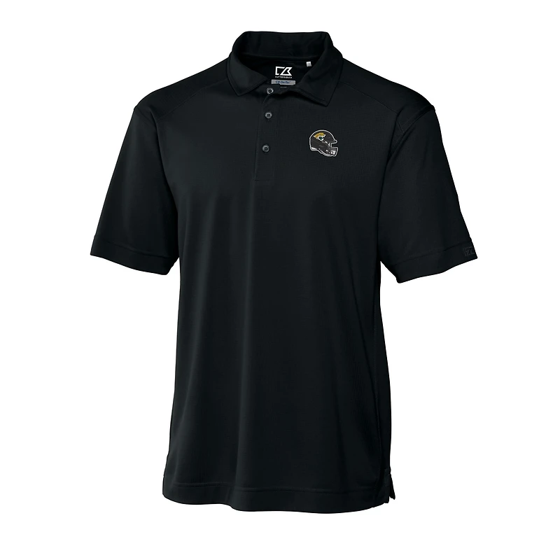 Polo texturé uni noir Cutter & Buck Jacksonville Jaguars pour homme