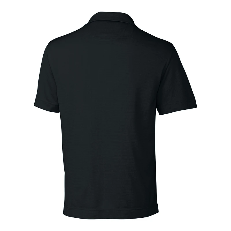 Men's Cutter & Buck Black Jacksonville Jaguars Helmet DryTec Genre Textured Solid Polo