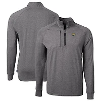 Pull-over zippé quart de tour en tricot écologique Adapt Big & Tall des Jaguars Jacksonville, noir chiné, pour homme, Cutter Buck