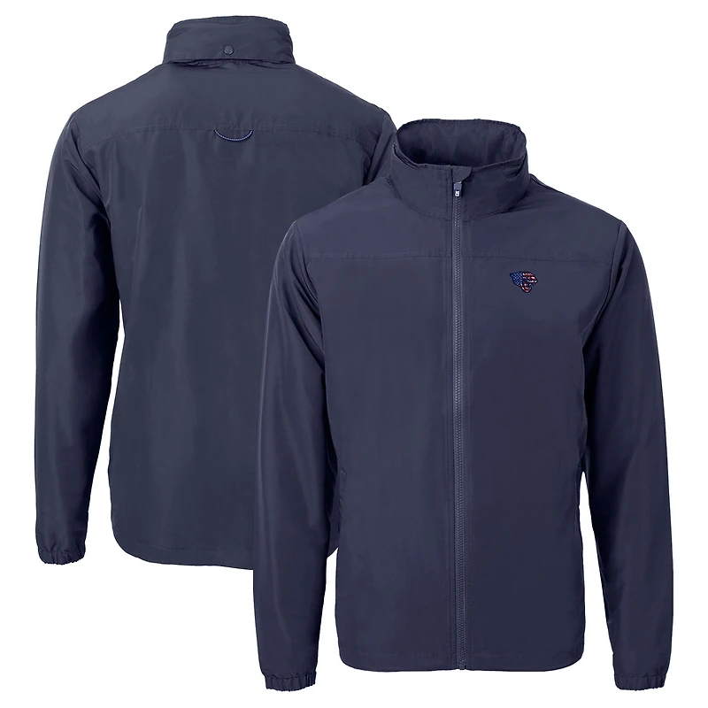 Veste zippée intégrale en tissu recyclé Charter Eco pour homme, bleu marine, Cutter & Buck, des Jaguars de Jacksonville