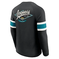 Men's Darius Rucker Collection by Fanatics Black Jacksonville Jaguars Waffle-Knit Raglan Long Sleeve Henley T-Shirt