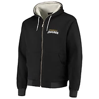 Pull à capuche entièrement zippé Dunbrooke Jacksonville Jaguars Craftsman noir pour homme avec doublure thermique