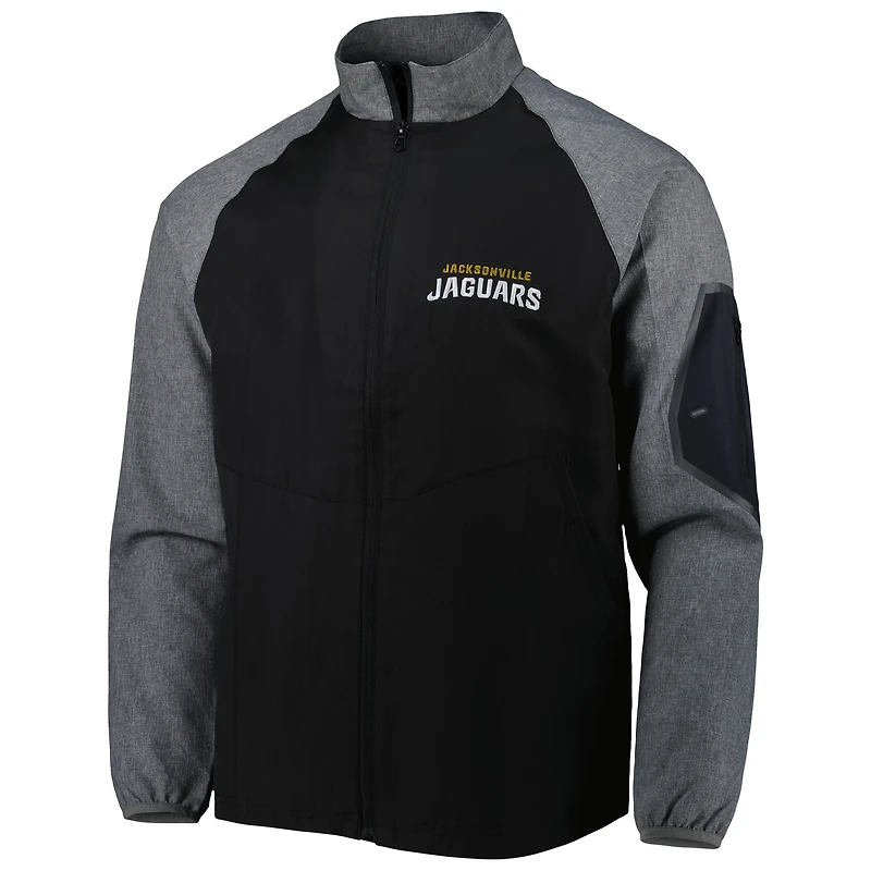 Dunbrooke Black Jacksonville Jaguars Hurricane Raglan Veste coupe-vent entièrement zippée pour homme