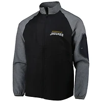 Dunbrooke Black Jacksonville Jaguars Hurricane Raglan Veste coupe-vent entièrement zippée pour homme