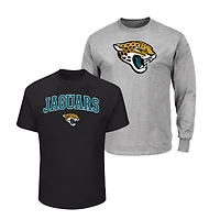 Men's Fanatics  Black/Heather Gray Jacksonville Jaguars Big & Tall 2-Pack T-Shirt Set