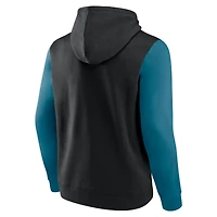 Men's Fanatics Black/Teal Jacksonville Jaguars Outline Pullover Hoodie