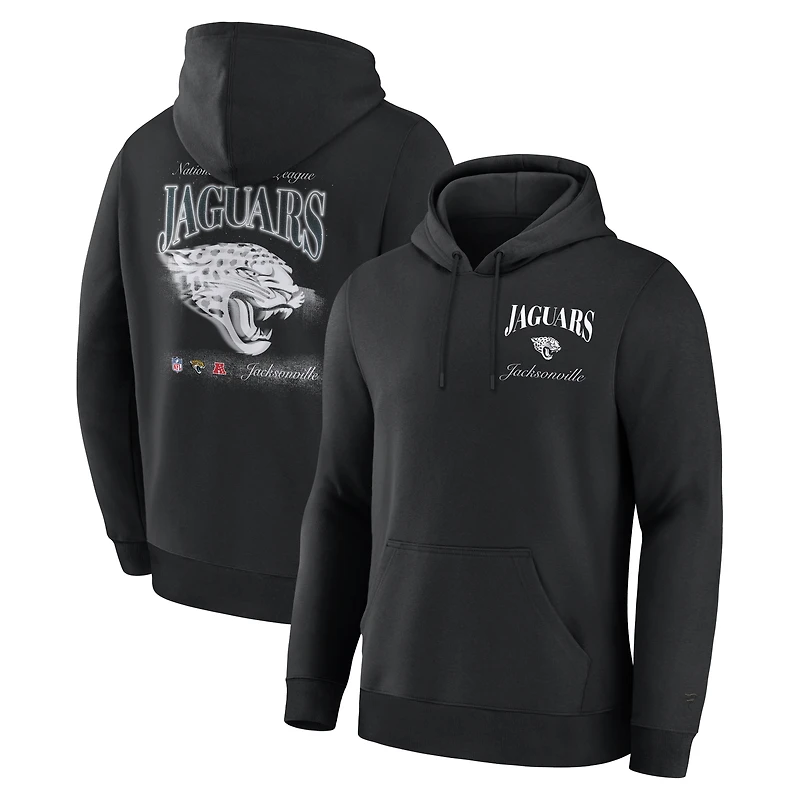 Sweat à capuche polaire Fanatics noir pour homme avec logo des Jaguars de Jacksonville au dos