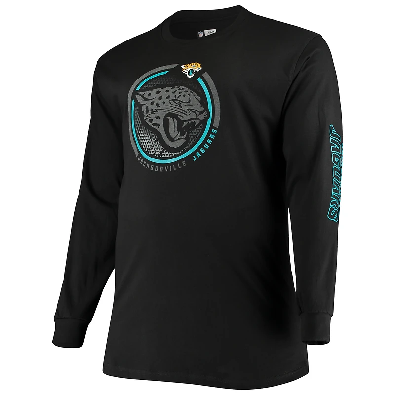 T-shirt noir à manches longues Fanatics Jacksonville Jaguars Big & Tall Color Pop pour hommes