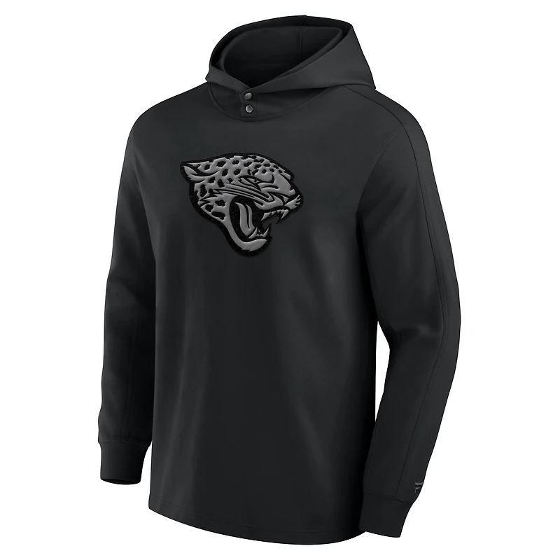Men's Fanatics Black Jacksonville Jaguars Elements Blaze Tri-Blend Long Sleeve Hoodie T-Shirt