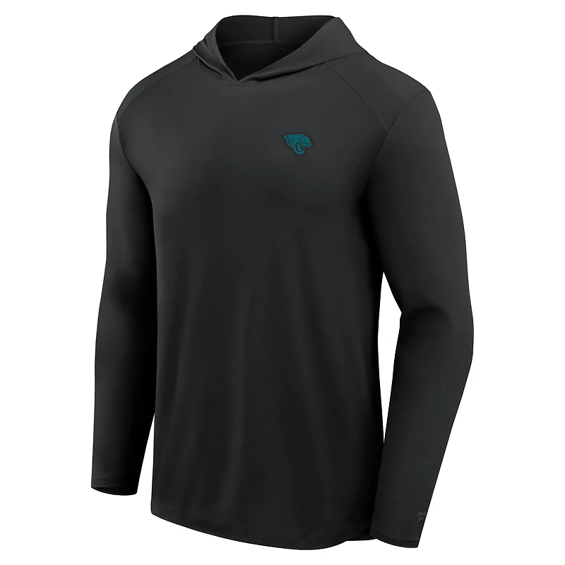 T-shirt à capuche manches longues Fanatics pour homme, noir, avec logo Front Office Power Mono des Jaguars de Jacksonville