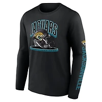 T-shirt à manches longues pour homme Fanatics Black Jacksonville Jaguars Helmet Platform