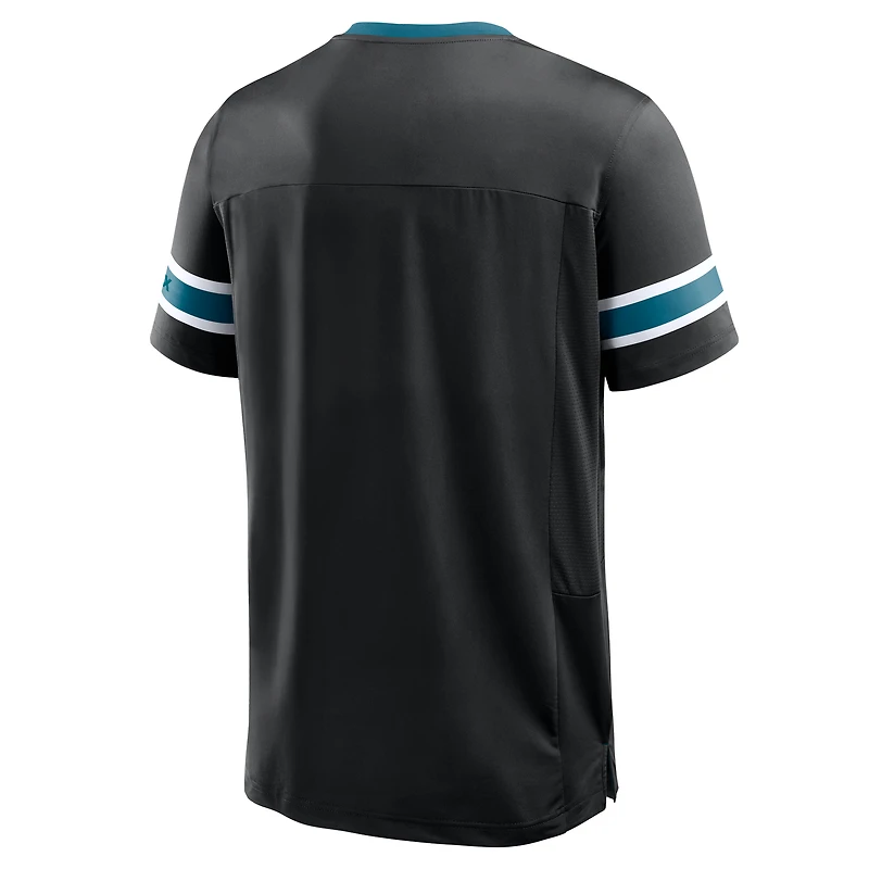 Men's Fanatics Black Jacksonville Jaguars Hometown Premium Hashmark V-Neck T-Shirt