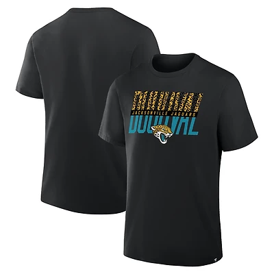 T-shirt noir Fanatics pour homme, véritable favori des Jaguars de Jacksonville