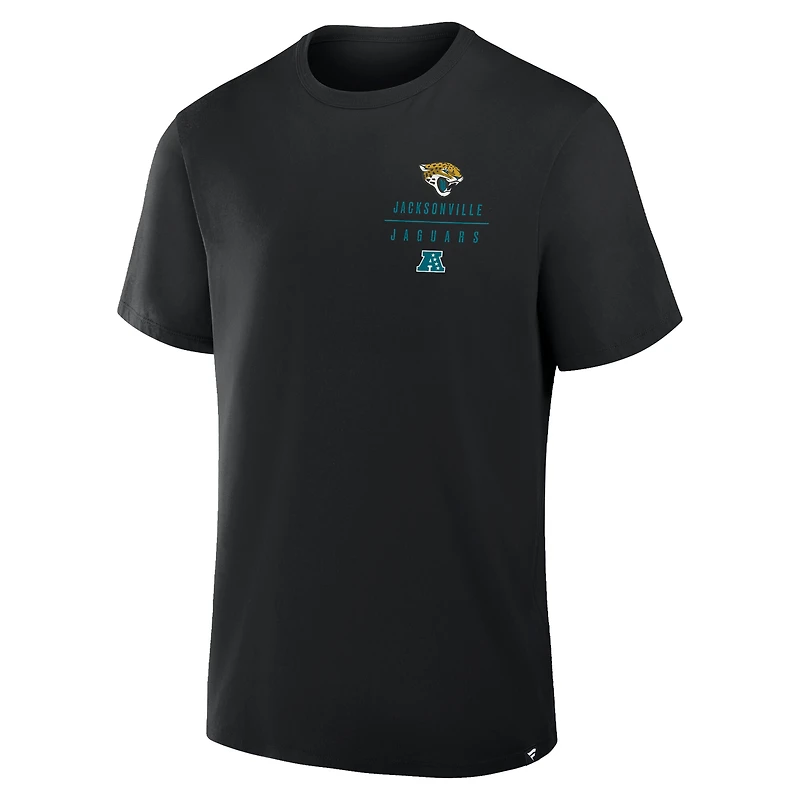 T-shirt noir Fanatics pour homme avec poche passe des Jaguars de Jacksonville