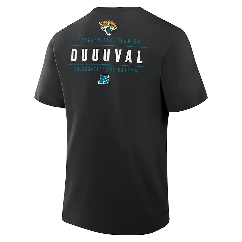 T-shirt noir Fanatics pour homme avec poche passe des Jaguars de Jacksonville