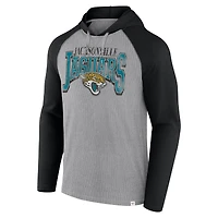 T-shirt à capuche manches longues Fanatics pour hommes, gris/noir, Jacksonville Jaguars Under Center
