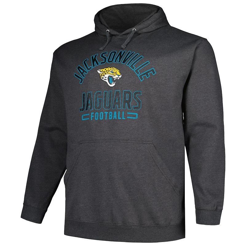 Chandail à capuche Fanatics Heather Charcoal Jacksonville Jaguars Big & Tall pour hommes