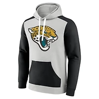 Men's Fanatics Silver/Black Jacksonville Jaguars Big & Tall Team Fleece Pullover Hoodie