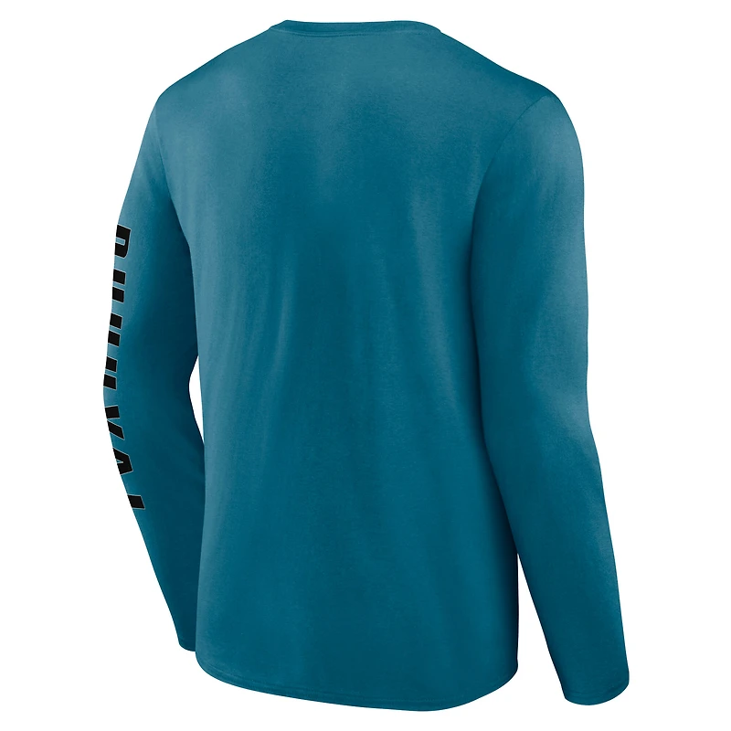 T-shirt à manches longues Fanatics Teal Jacksonville Jaguars Vision pour hommes de grande taille