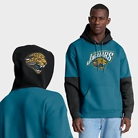 Sweat à capuche rétro pour homme, motif casque des Jaguars de Jacksonville, bleu sarcelle