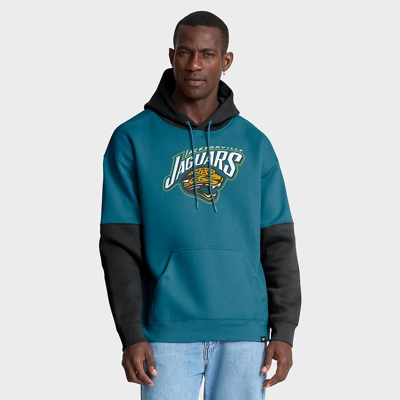 Sweat à capuche rétro pour homme, motif casque des Jaguars de Jacksonville, bleu sarcelle