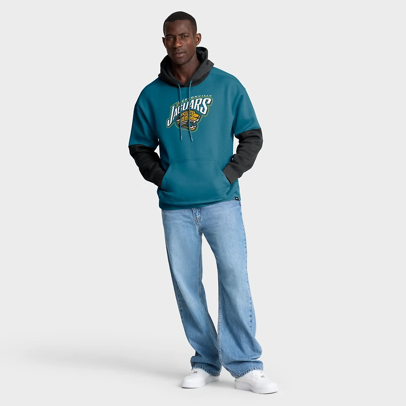 Sweat à capuche rétro pour homme, motif casque des Jaguars de Jacksonville, bleu sarcelle