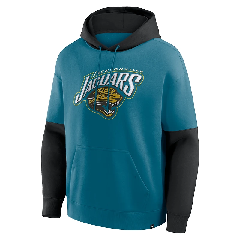 Sweat à capuche rétro pour homme, motif casque des Jaguars de Jacksonville, bleu sarcelle