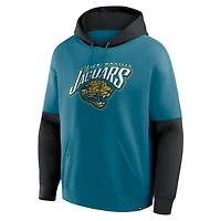 Sweat à capuche rétro pour homme, motif casque des Jaguars de Jacksonville, bleu sarcelle