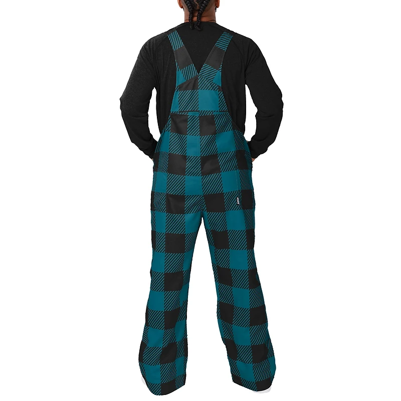 Salopette à carreaux avec grand logo FOCO Jacksonville Jaguars pour hommes, bleu sarcelle