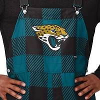 Salopette à carreaux avec grand logo FOCO Jacksonville Jaguars pour hommes, bleu sarcelle