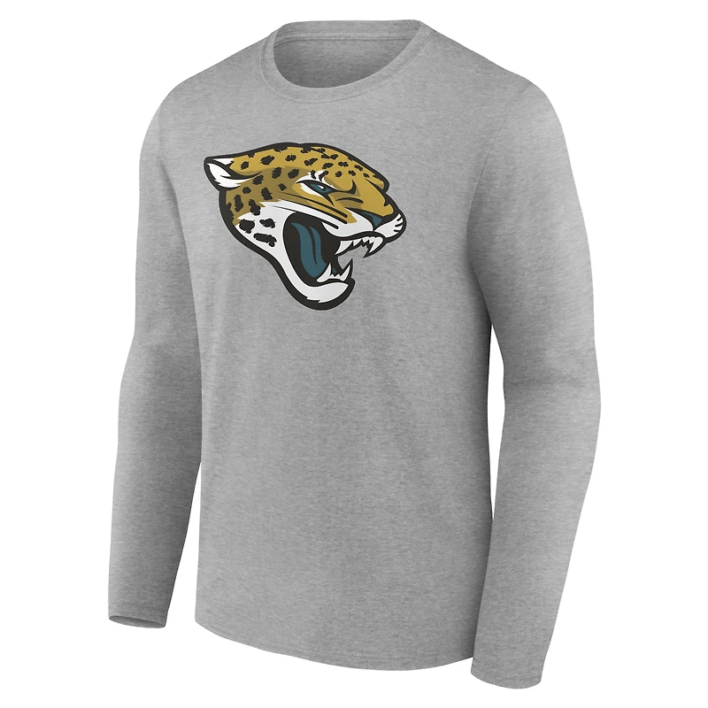 Men's Gray Jacksonville Jaguars Team Authentic Personalized Name & Number Long Sleeve T-Shirt