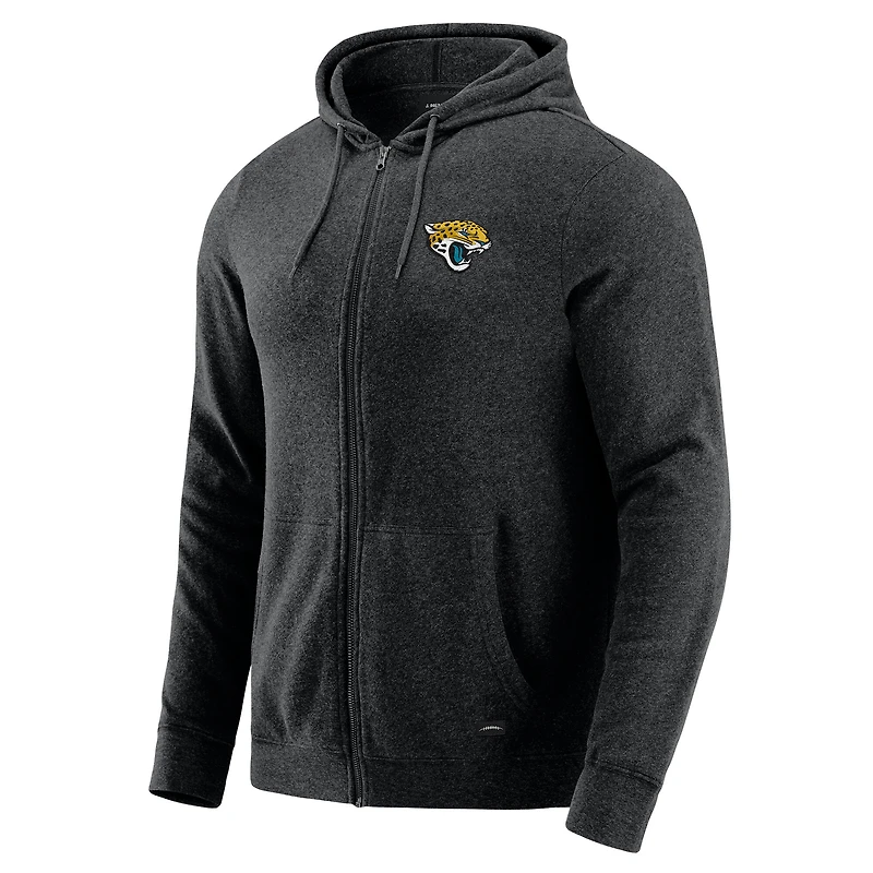 Sweat à capuche zippé tri-blend gris chiné foncé J. Palmer pour homme, Jacksonville Jaguars Players Lounge