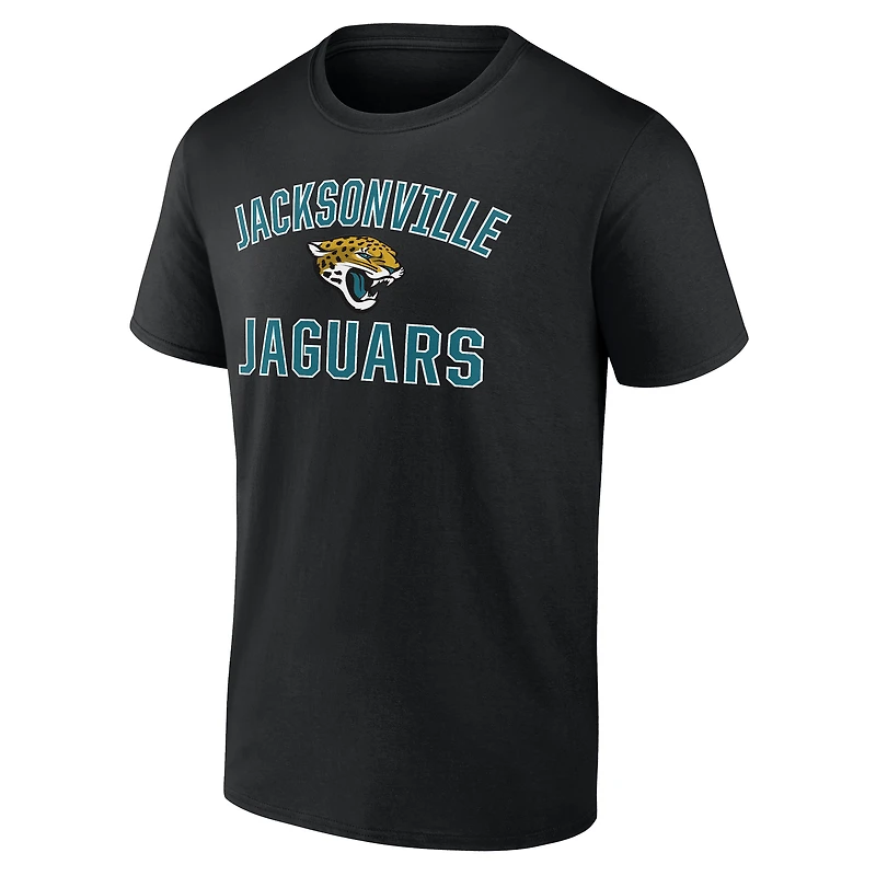 Men's Logo Athletic Black Jacksonville Jaguars Cotton Victory Arch T-Shirt