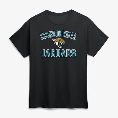 Men's Logo Athletic Black Jacksonville Jaguars Cotton Victory Arch T-Shirt