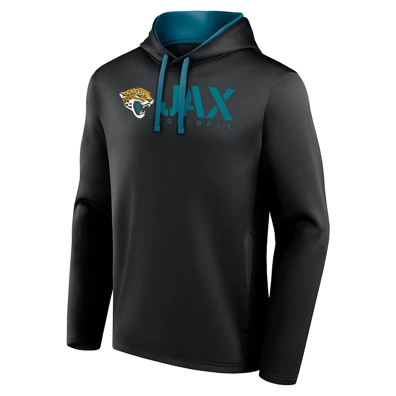 Men's Logo Athletic Black Jacksonville Jaguars Head Start Pullover Hoodie