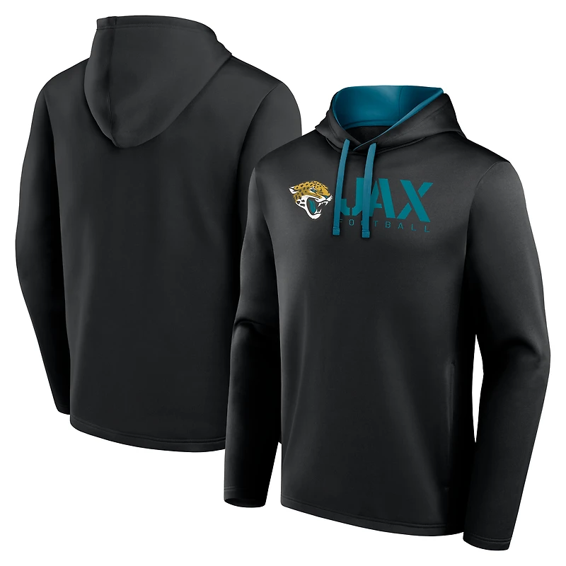 Men's Logo Athletic Black Jacksonville Jaguars Head Start Pullover Hoodie