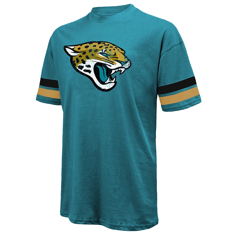 T-shirt homme Majestic Threads Travis Hunter bleu sarcelle Jacksonville Jaguars avec nom et numéro