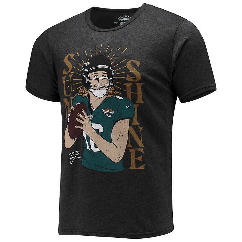 Men's Majestic Threads Trevor Lawrence Black Jacksonville Jaguars Tri-Blend Player Graphic T-Shirt