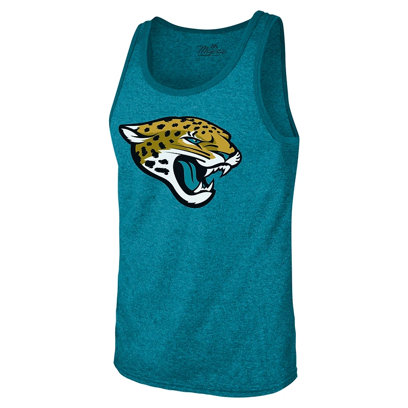 Men's Majestic Threads Trevor Lawrence Teal Jacksonville Jaguars Tri-Blend Player Name & Number Tank Top