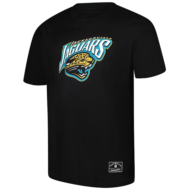 Men's Mitchell & Ness Black Jacksonville Jaguars Classic Crew Neck T-Shirt
