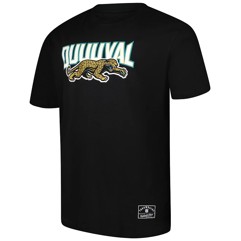 Men's Mitchell & Ness Black Jacksonville Jaguars Crew-Neck T-Shirt