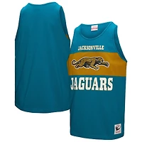 Débardeur rétro colorblock bleu sarcelle pour homme Mitchell & Ness des Jaguars de Jacksonville