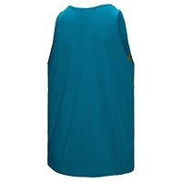 Débardeur rétro colorblock bleu sarcelle pour homme Mitchell & Ness des Jaguars de Jacksonville